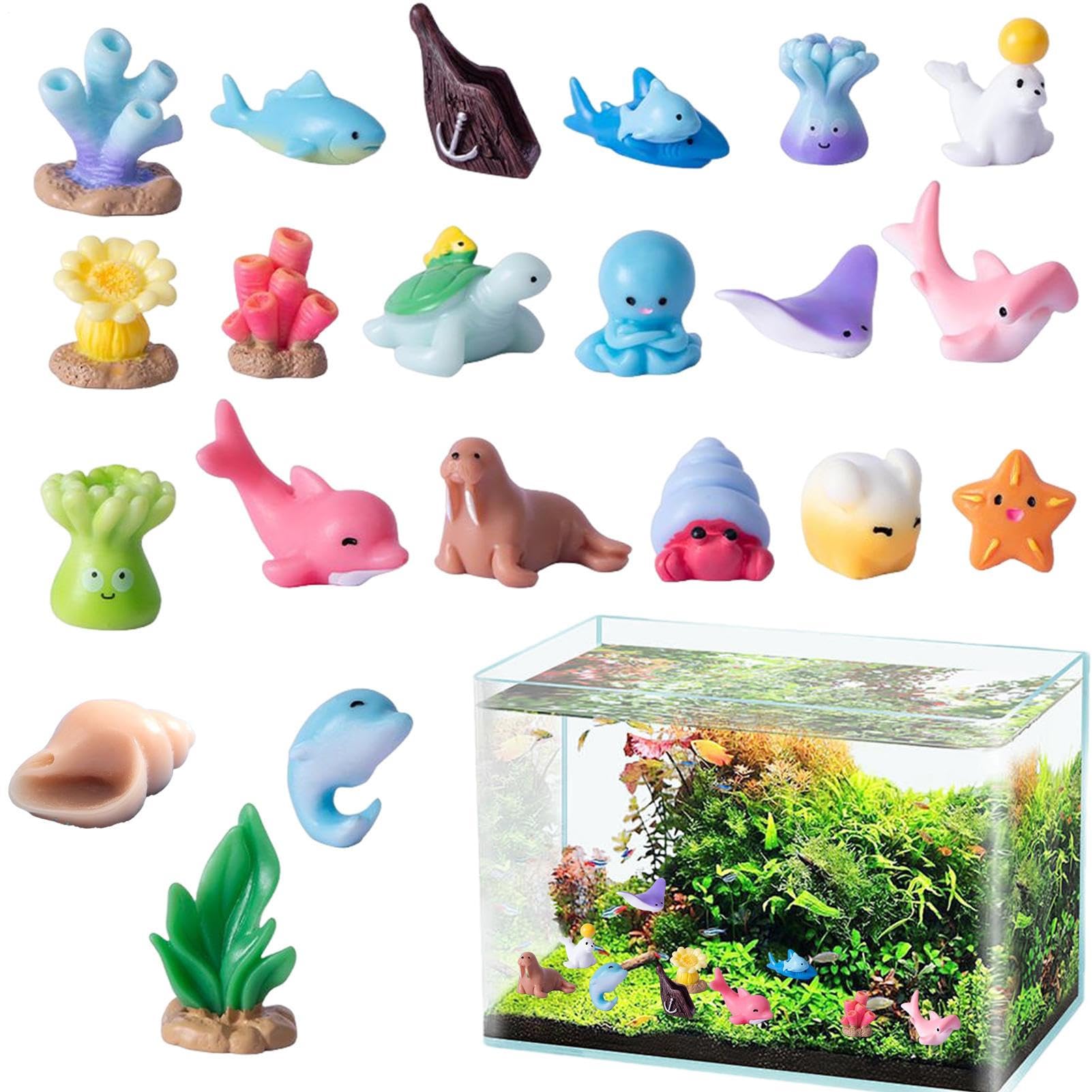 Amazon.co.jp: 海の動物フィギュア,二十一個の水中おもちゃ | 模型用