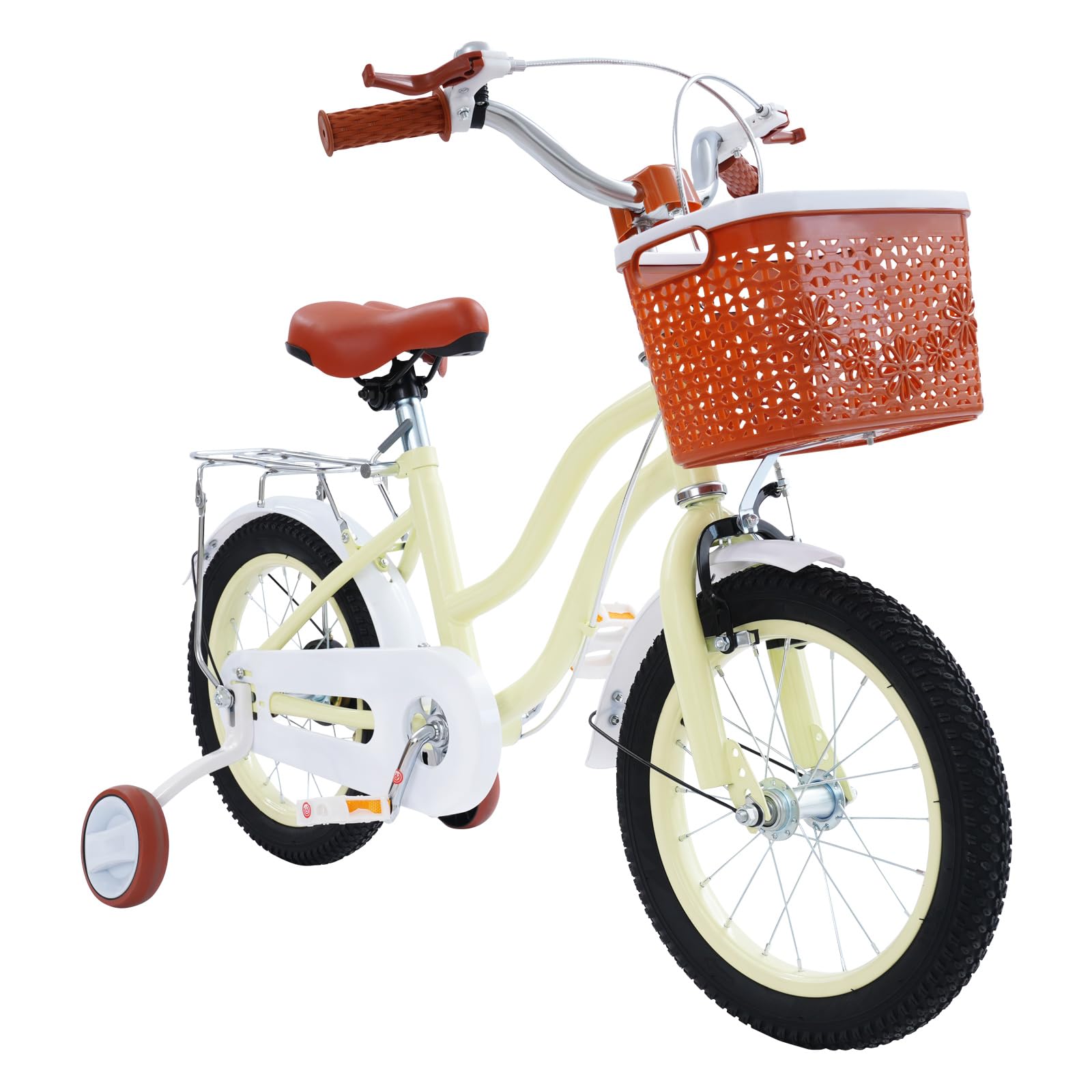 Vélo pour enfant 14 pouces | Vélo pour enfant avec roues stabilisatrices et panier avant | Hauteur réglable | Vélo pour enfant à partir de 3 ans garçons et filles