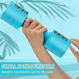 Sportneer - Adjustable Hand Weights Set - 5 lbs dumbbells, 2 pieces each 2 lbs, 3 lbs, 4 lbs, 5 lbs, free weights, quick adjustable dumbbell set for women and