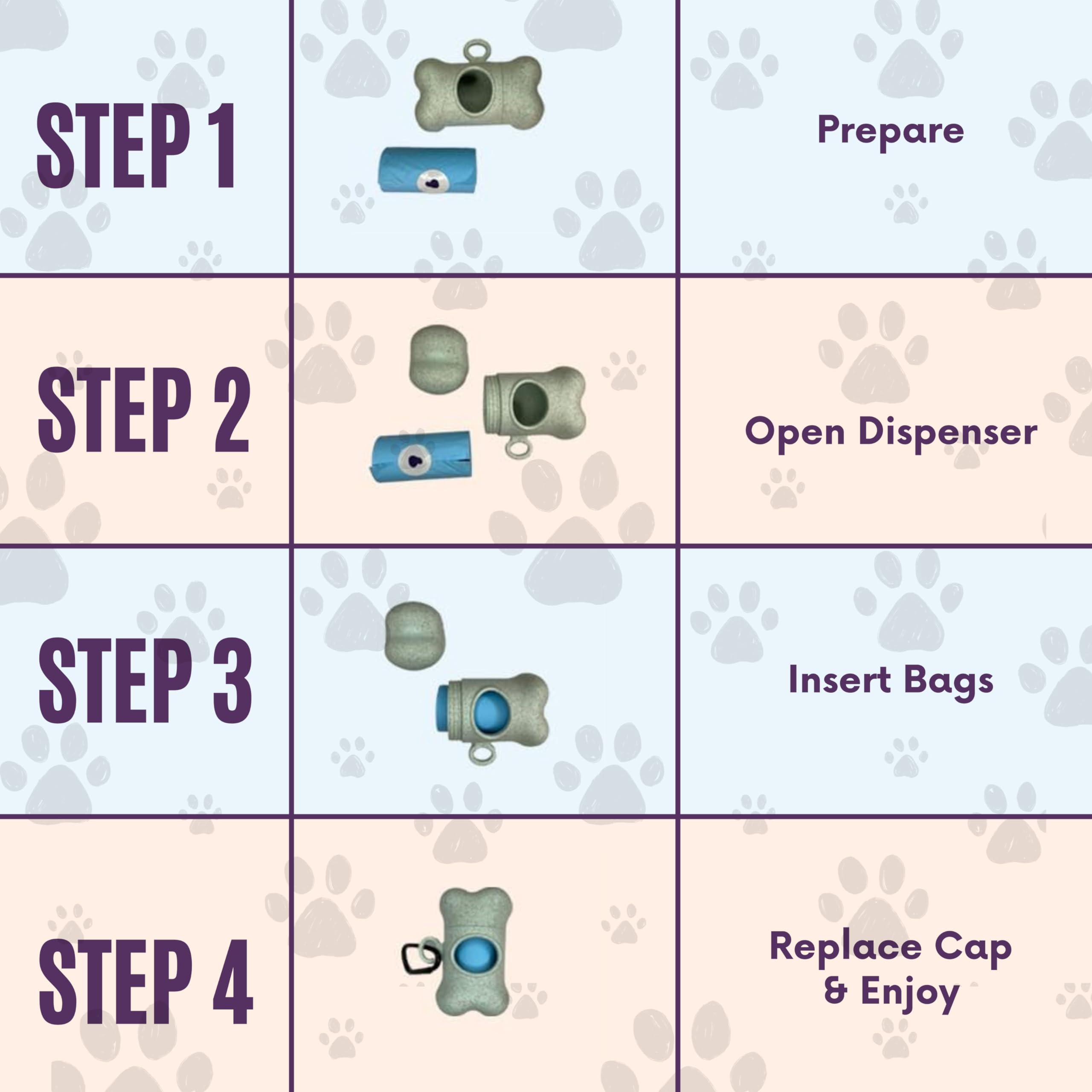 Kit completo de residuos para perros conscientes de la tierra: dispensador de bolsas de basura de paja de trigo con un rollo de bolsa de basura de almidón de maíz de 15 bolsas, mosquetón,
