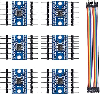DIANN 6pcs TXS0108E Logic Level Module 8 Channel Bi-Directional High-Speed Full Duplex Shifter 3.3V 5V Module with Cable