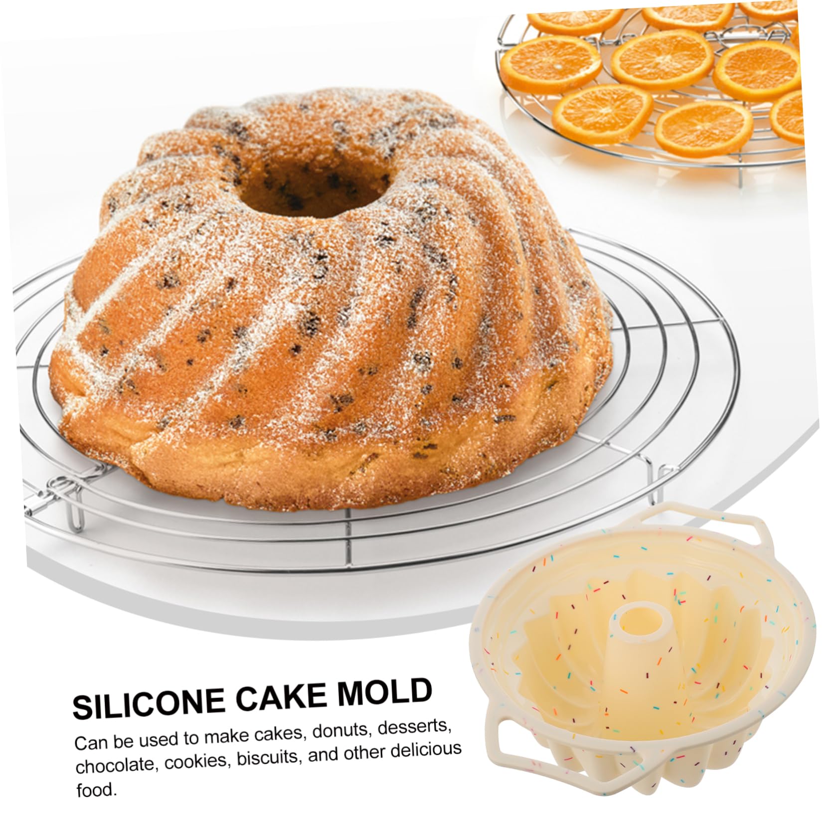ABOOFAN 2 Pièces Moule a Gateau Moule à Dessert Pochoirs Pour Biscuits Moule à Beignets En Silicone Gateau Chocolat Fondant Moule à Pain Ustensiles De Cuisine Antiadhésif Gel De Silice