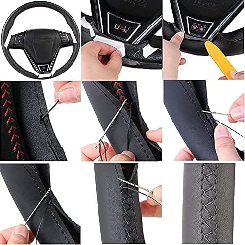 Miniatura 4 de Funda protectora de volante para Nissan Qashqai X-Trail para Nissan NV200 Rogue, cubierta de cuero cosida a mano para volante de automóvil