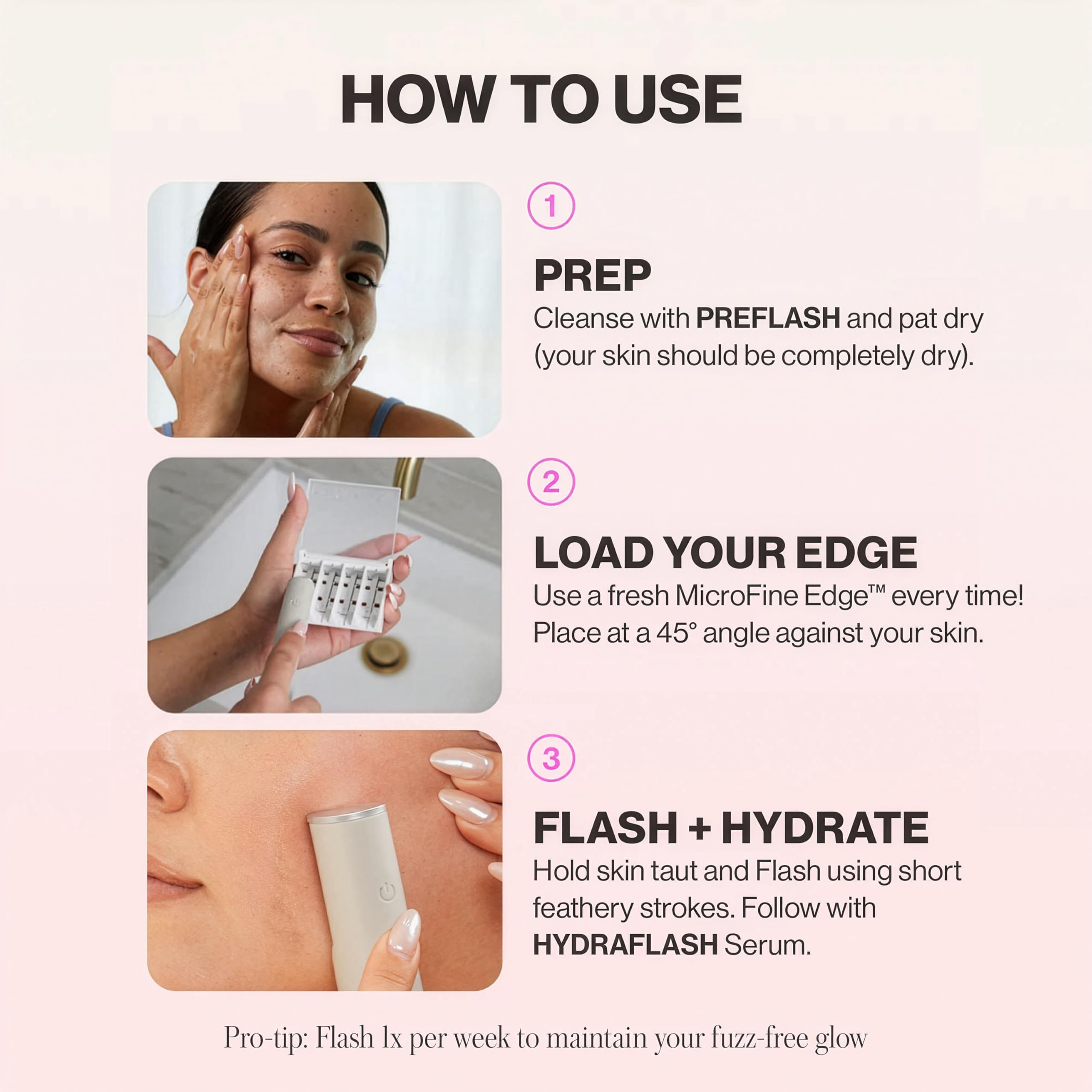 DERMAFLASH Urządzenie LUXE plus, narzędzie przeciwstarzeniowe, złuszczające, usuwanie włosów i dermaplaning z technologią Sonic Edge i 4 tygodnie leczenia, kamień