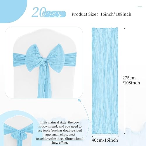 Miniatura 3 de Showgeous 20 bandas para silla de estopilla verde oscuro, lazos decorativos para sillas rústicas, fundas de silla diseñadas para boda, pasillo,