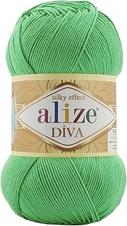 Alize Diva Silk Effect 100% Microfiber Acrylic Yarn 1 Ball skeins 100gr 383yds (778 - Spring Green)