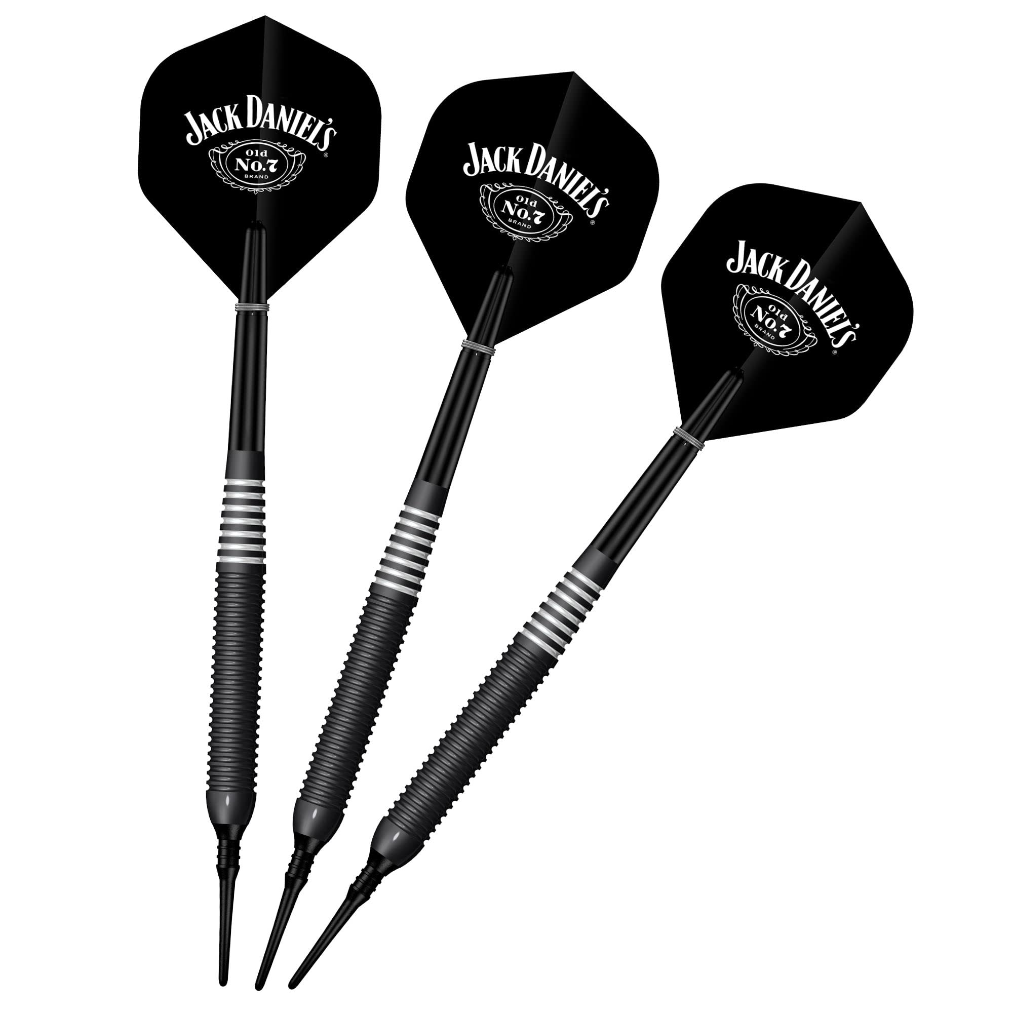 JACKDANIEL'S Officially Licensed Brass Soft Tip Darts Set | Electro Black White Ring | 19g (D9703)