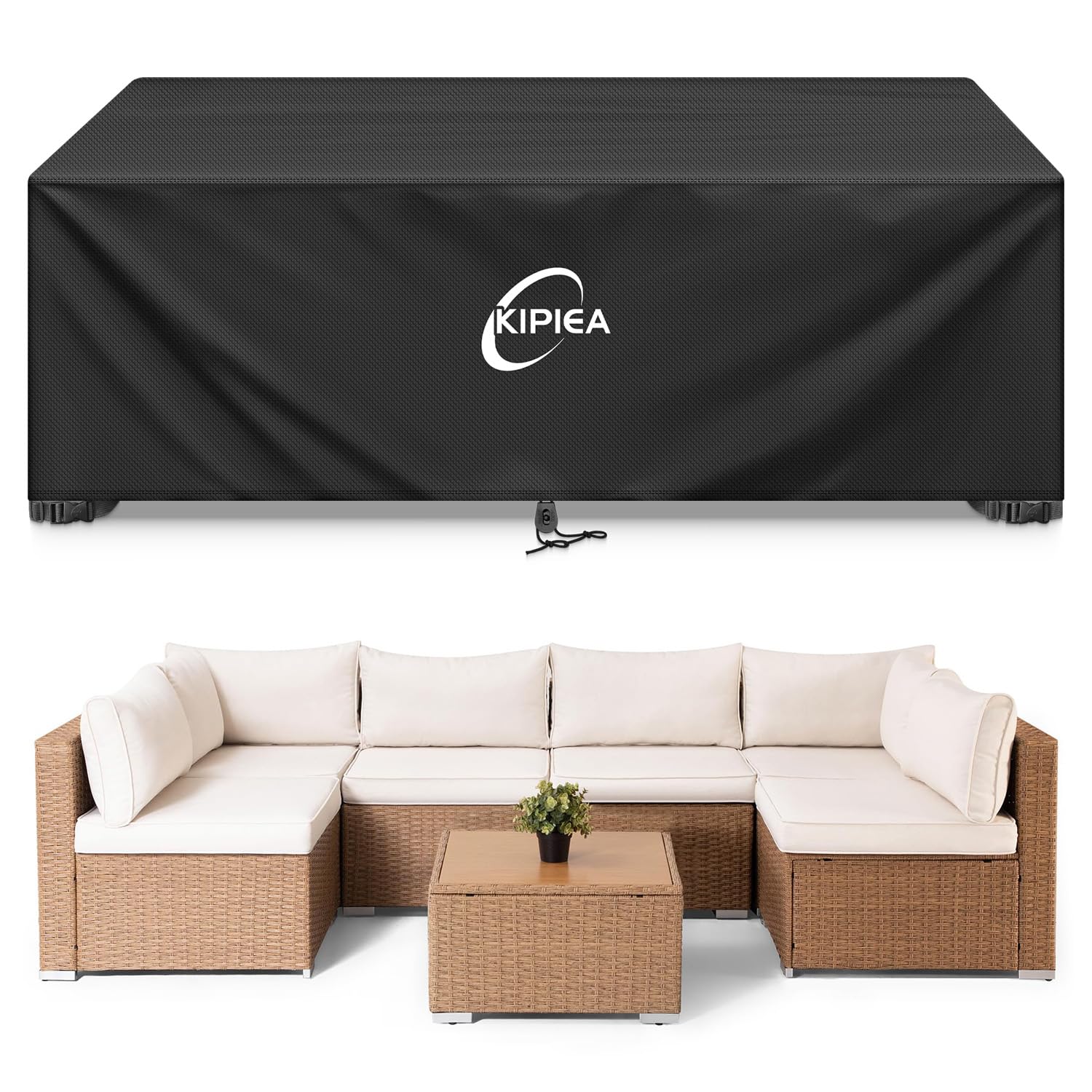 Kipiea Patio Furniture Covers Waterproof Winter, Heavy-Duty 420D Outdoor Patio Table Set Covers, Rectangular Outdoor Sectional Couch Covers (78" L x 58" W x 28" H) — view 32