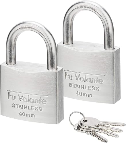 Miniatura 1 de Candado para vaso de acero inoxidable, serie 304 Marine Series, candado resistente a la intemperie para uso en exteriores, cuerpo ancho de 1-12