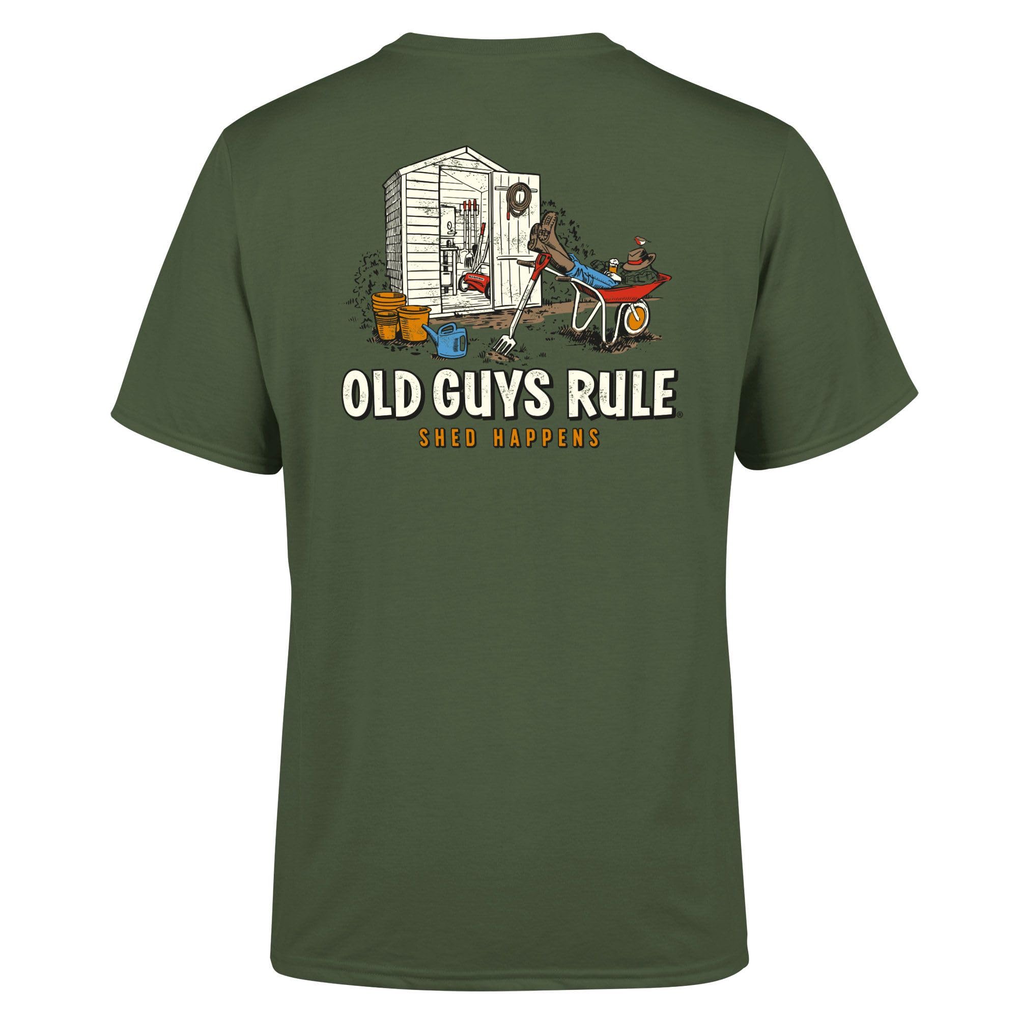 OLD GUYS RULE Shed Happens III T-Shirt (Military Green)