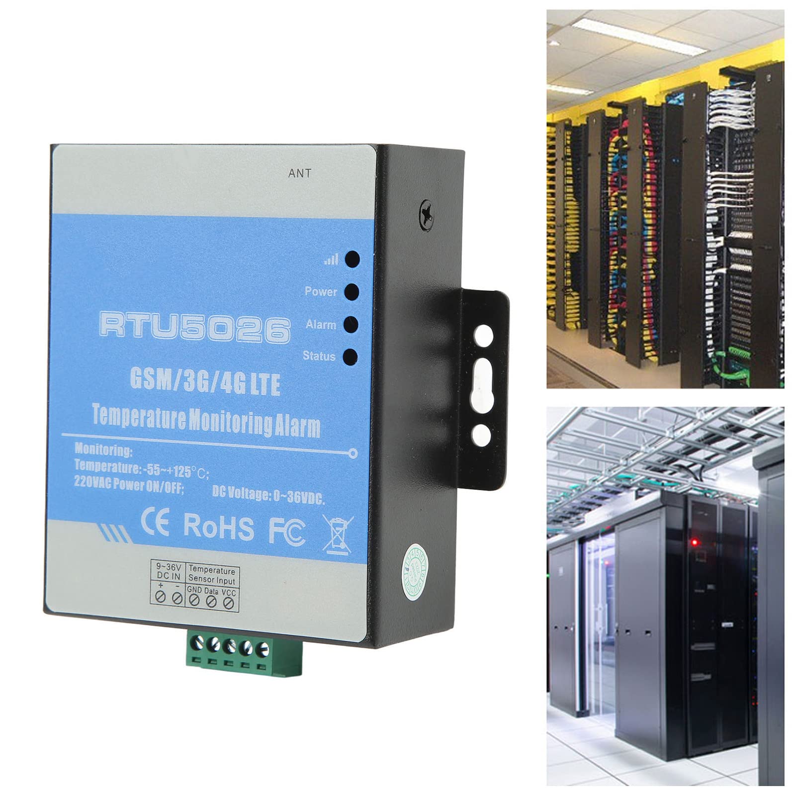 GSM-Temperaturüberwachungs-Alarm-Controller, GSM 3G 4G Feuchtigkeits-Temperatur-Alarm Umgebungsüberwachung Stromausfall-Alarm AC100-240V