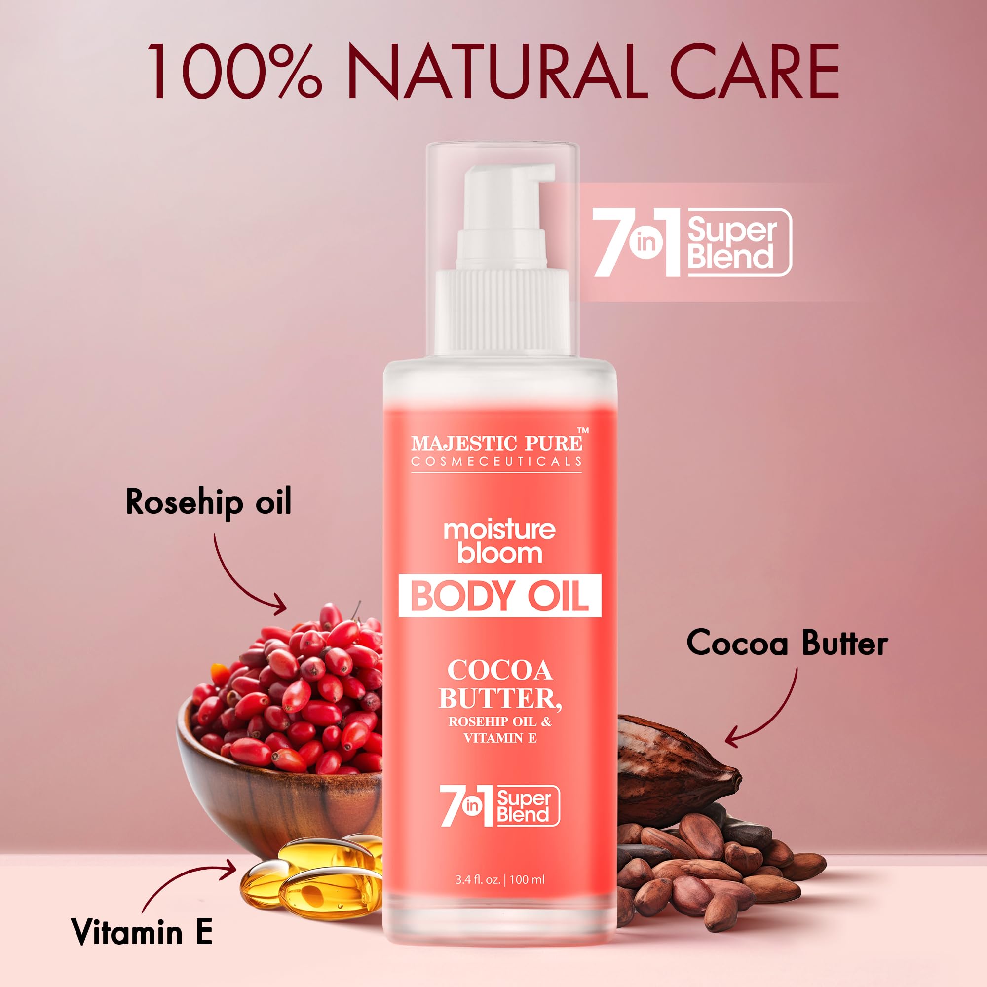 Majestic Pure Moisture Bloom Body Oil, 100 ml (Pack of 1) - Image 3