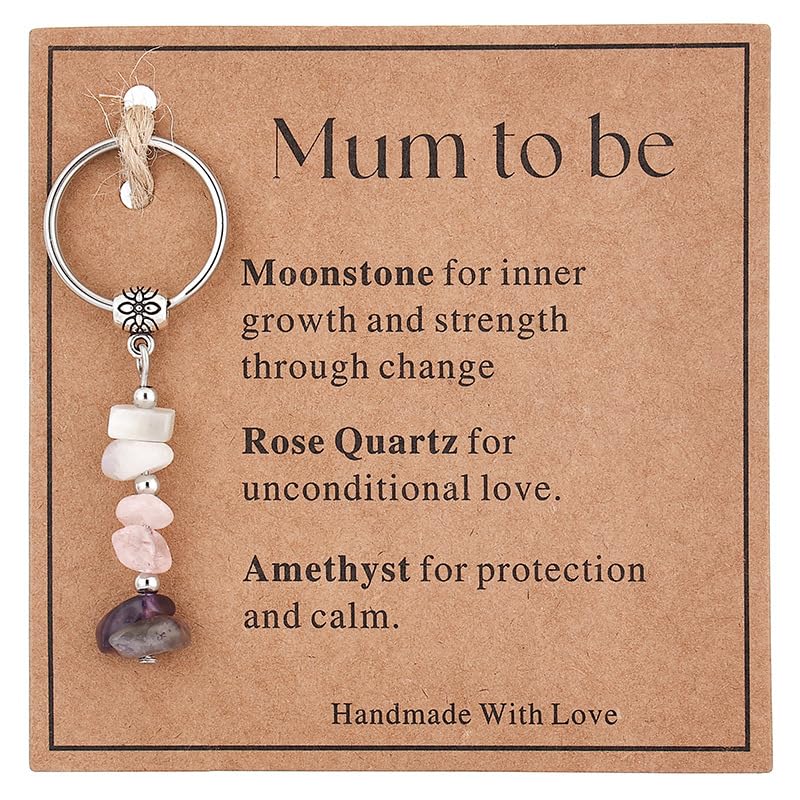Mum to Be Gifts,Crystal Keyring with Greeting Card,New Mum Gifts for Baby Shower Gender Reveal,Pregnancy Gifts for Mum Expecting Mummy to Be New Mom Friend