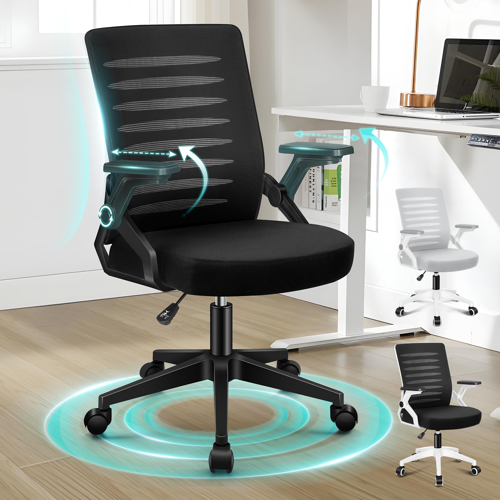 ALFORDSON Bürostuhl, Computer-Netzstühle, Stuhl mit Kopfstütze, Drehstuhl mit Lordosenstütze, Arco Serie