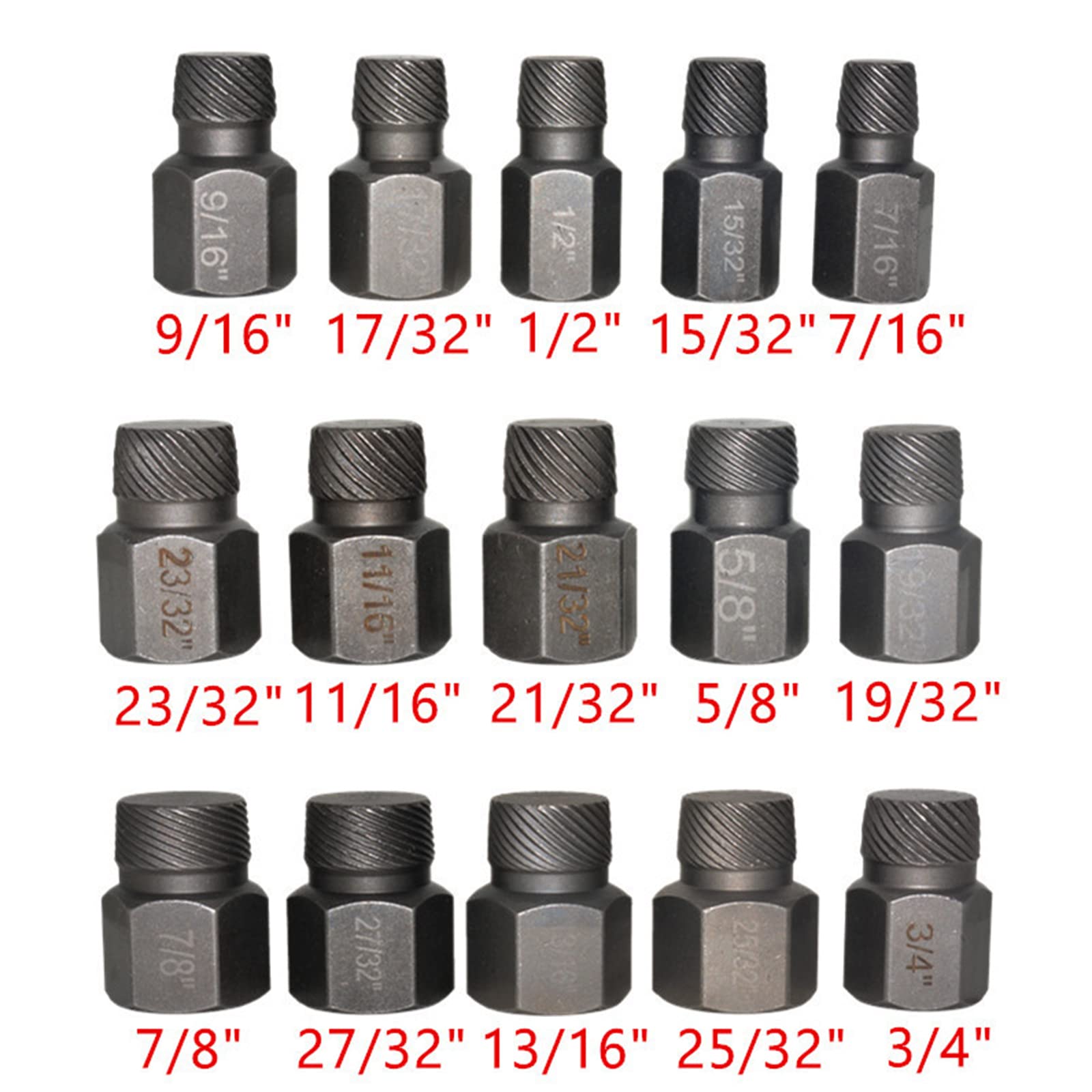 Juego de extractores de Tornillos de Alta Resistencia de 25 Piezas Juego de extractores de Tornillos y Pernos para Quitar Tornillos Rotos, Pernos, espárragos y Accesorios.