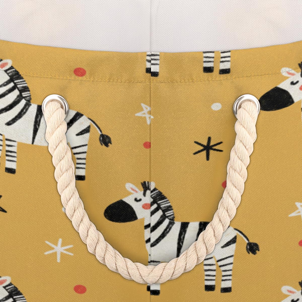 Large Storage Baskets - Zebra Nursery Round Collapsible Organizer Bin Box, Laundry Hamper for Kids Toys, Blanket, Bedroom Living Room Home Decor, Gift Basket, 19.4"x13.3"
