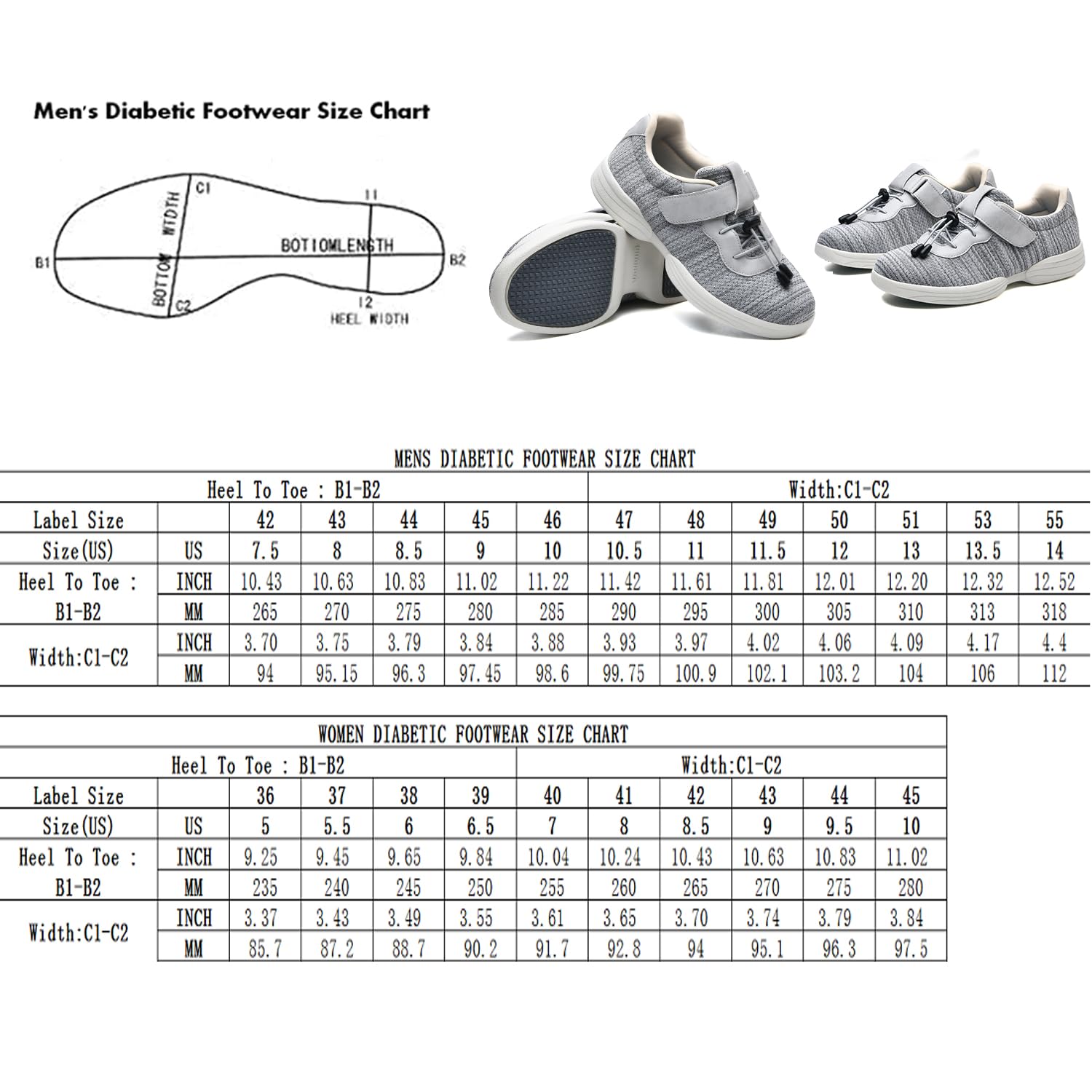 Bequeme Ödemschuhe für Senioren – Unisex-Sneaker mit einfachen Verschlüssen, breiter Zehenbox, leicht und rutschfest,Schwarz1,43