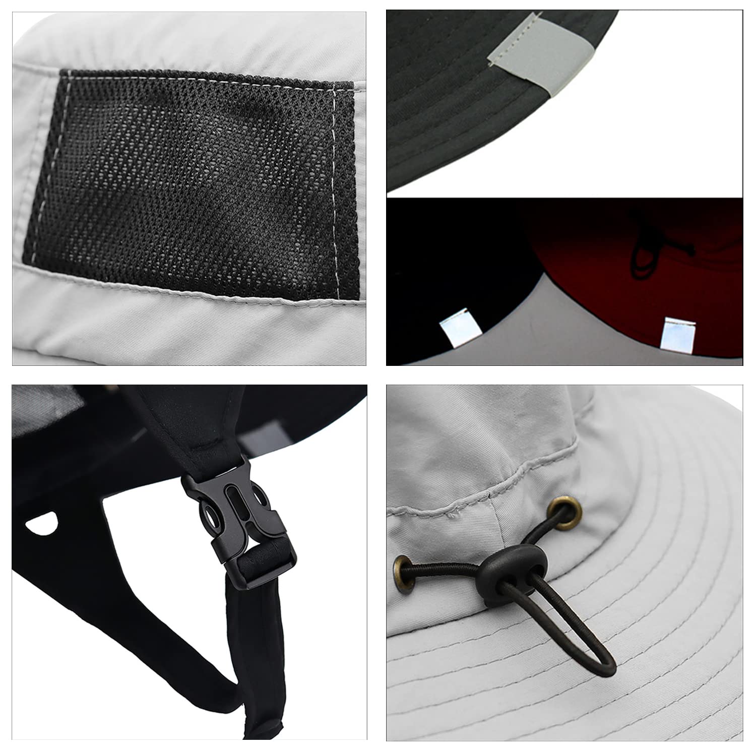 WANYIG Cappello da Sole Anti UV Uomo Donna Estivo One-in-all Stoccaggio Impermeabile Cappello da Pescatore per Pesca Asciugatura Rapida Grande 56-60CM con 6.5cm Tesa