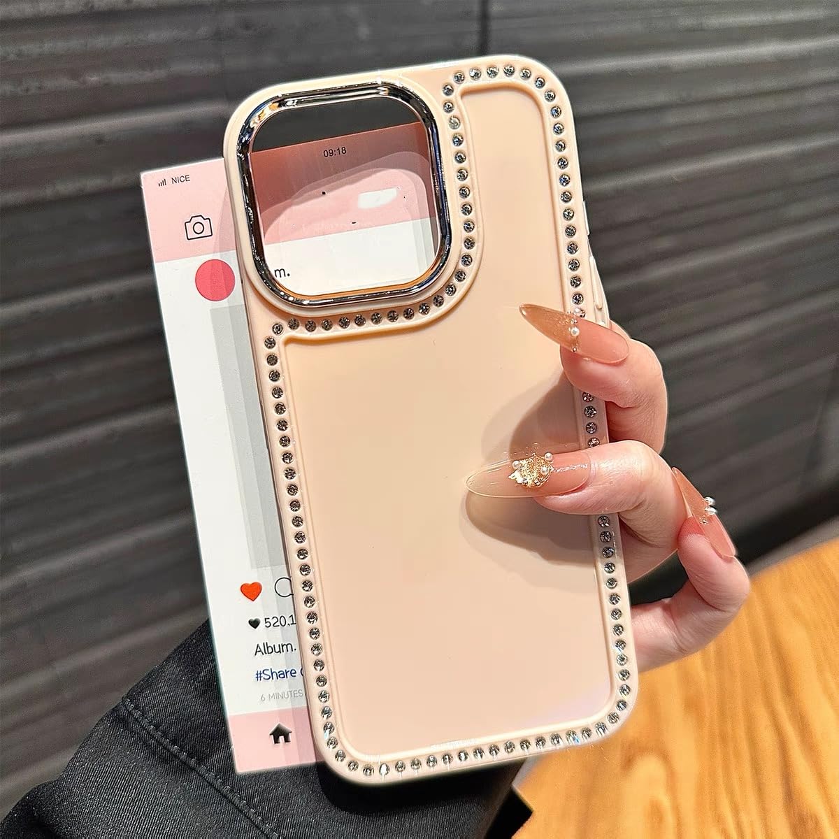 Coque antichoc pour iPhone 11 Pro Max rose évitant les rayures Candy Diamond