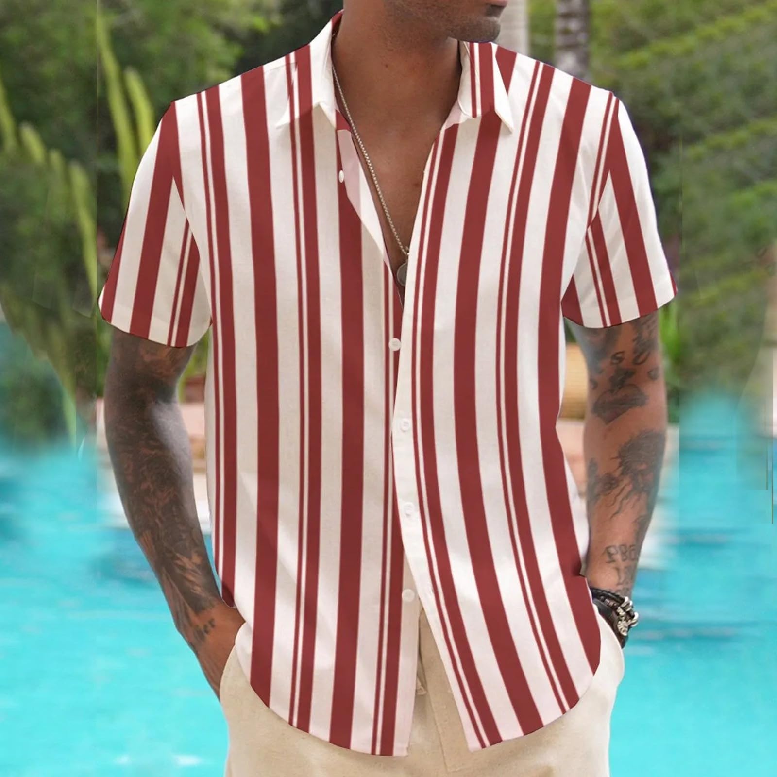 Hawaii Hemd Männer, Sommer Hemd Kurzarm Herren 80er Jahre Hawaii Festival Strand Party Outfit Hemden Mit Aufdruck Kurzarmhemd Modern Fit Sommerhemd Leicht Hawaiihemd Klassiker Basic Kurzarmhemden