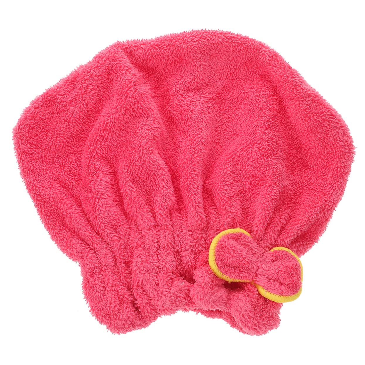 Mikinona Hair Drying Cap Fast Drying Coral Fleece Shower Cap for Women Elastic Design Comfortable and Absorbent for Home Gym and Travel Rose Red