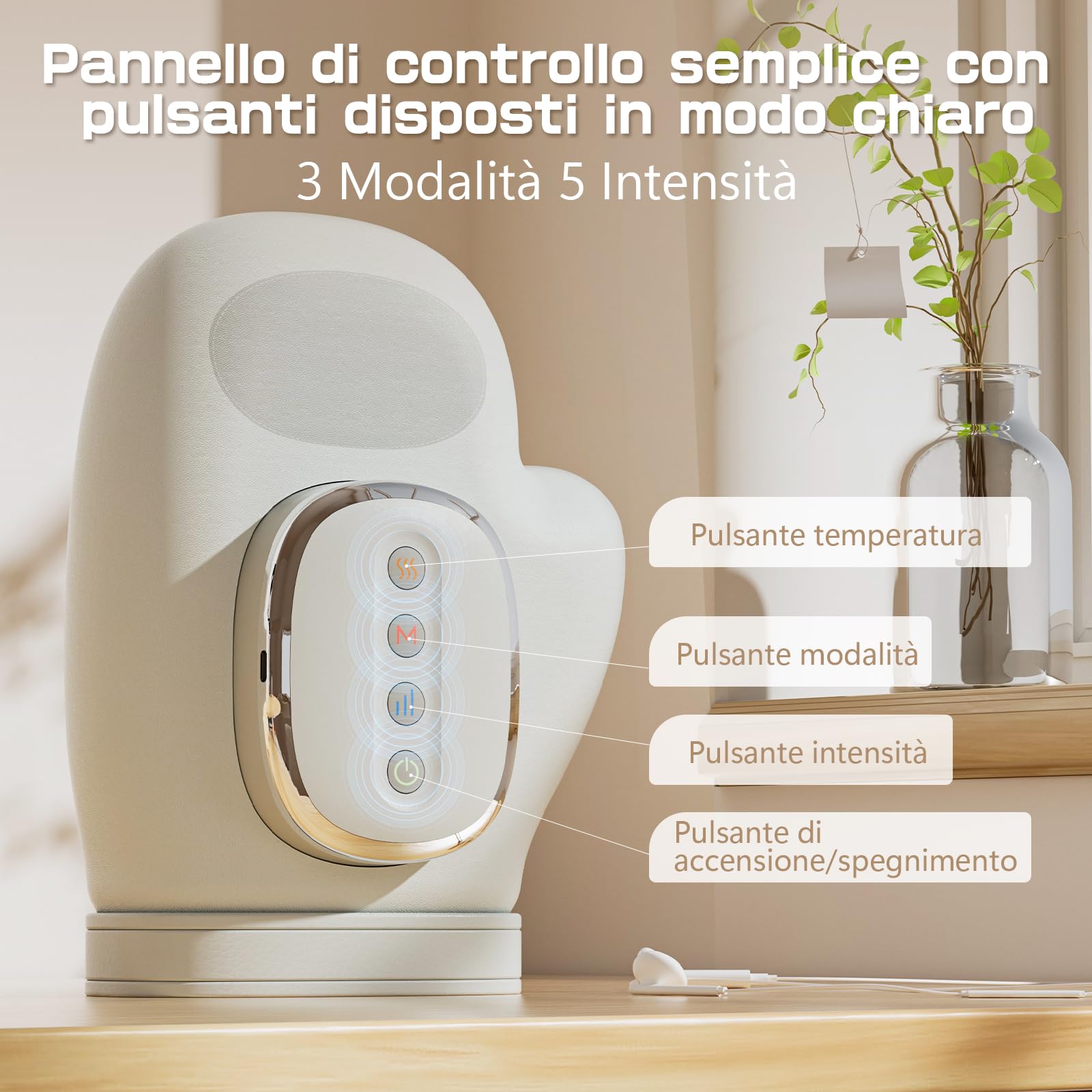 Massaggiatore Elettrico per Mani Prisag, 3 Modalità e 5 Livelli di Intensità, Funzioni di Riscaldamento e Compressione ad Aria, Adatto per Alleviare l'affaticamento Delle Mani, Regalo Donne