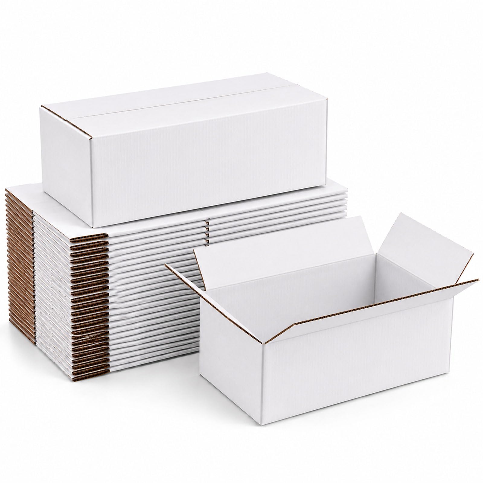 Yidomto 12x6x6 White Shipping Boxes - 25 Pack Small Corrugated Cardboard Mailer Boxes for Packaging, Mailing, Gift Giving | Sturdy, Recyclable, Perfect for Small Business Supplies, Ecommerce