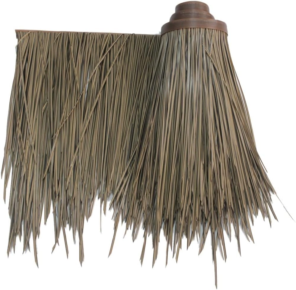 Palm Thatch Runner Roll Simulation Thatch Tile Plastic Thatched Roof Waterproof Wooden House Pavilion Decorative Thatch Tile Durable Fake Thatch for Resort Farm Roof(Yellow a,0.5x2m/1.64X6.56ft)