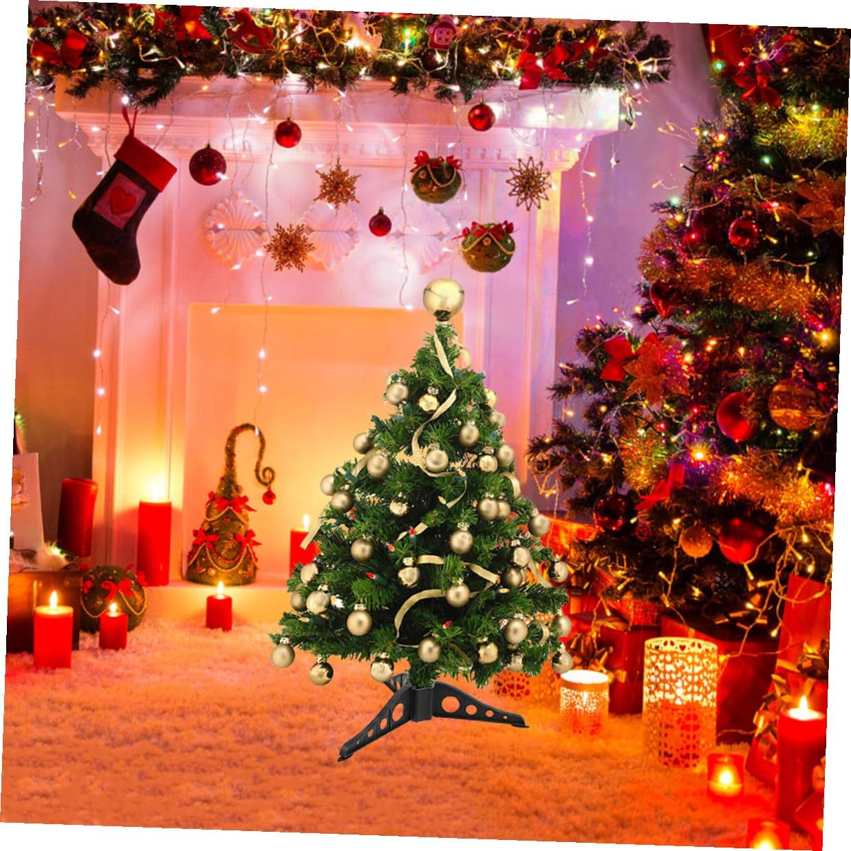 10pcs Black Christmas Tree Stand Set Stable Xmas Tree Base Holder for Artificial Sturdy Bracket for Home Holiday Decorations