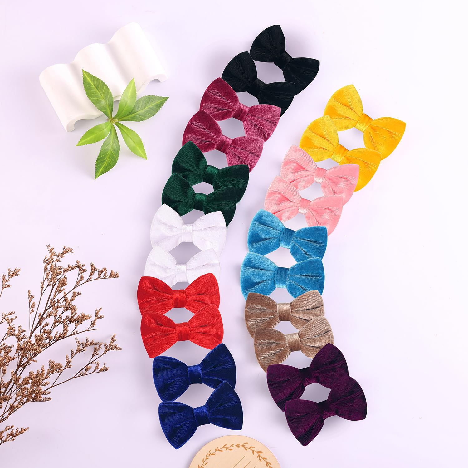 Love Fairy - Pinza para el pelo de terciopelo con lazo de 3.2 pulgadas, accesorio para el cabello con lentejuelas para niñas, adolescentes y mujeres (marrón claro)