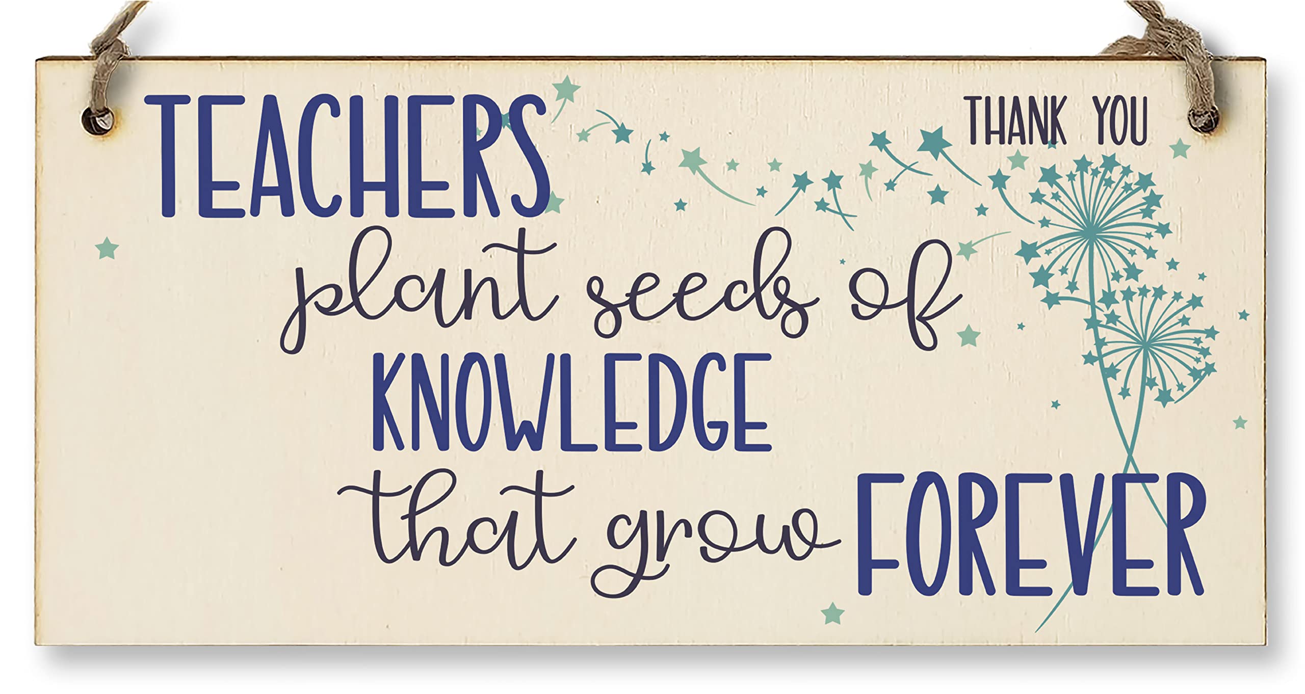 The Plum Penguin Teachers Plant Seeds Knowledge Grow Forever Handmade Wooden Hanging Wall Plaque Gift Teacher Teaching Assistant End Of Term