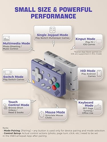 Miniatura 4 de IINE Mini Retro Game Controller, Pocket-Size Wireless Mini Game Controller with Keychain Design, Portable Travel Controller for Mobile & PC Gaming