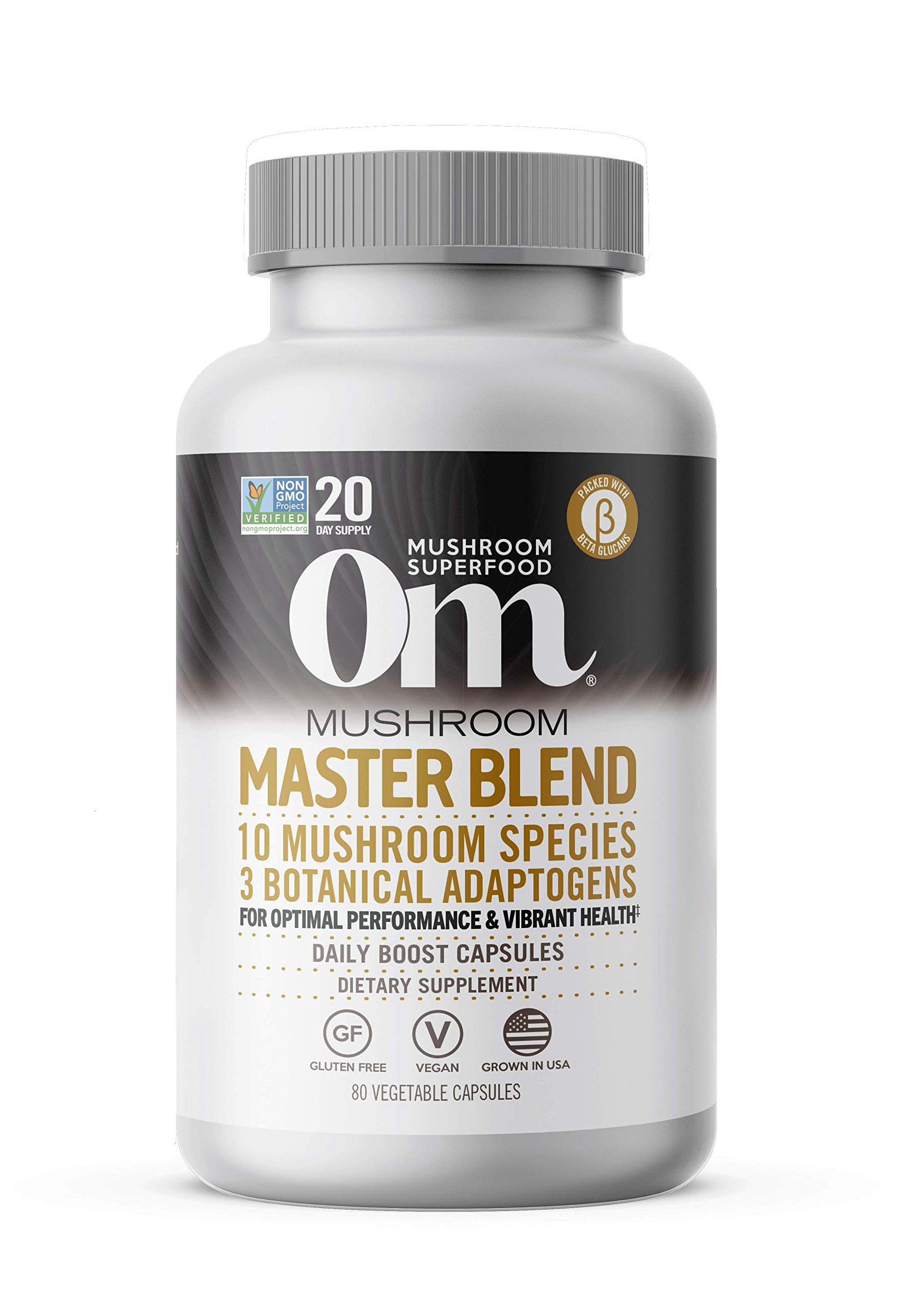 Om Mushroom Superfood Master Blend Mushroom Capsules Supplement, 80