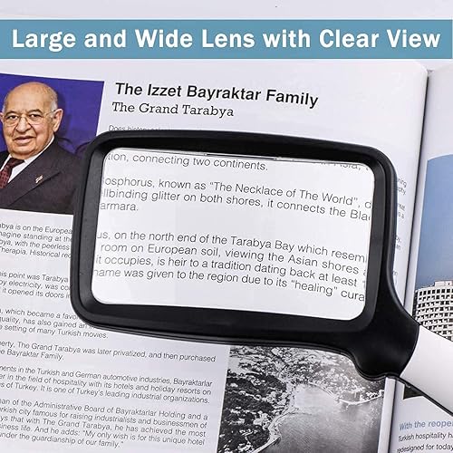Miniatura 3 de VOCA Lupa con luz, plegable de mano 3X grande rectangular iluminado lupa con LED regulable para degeneración macular personas mayores leyendo