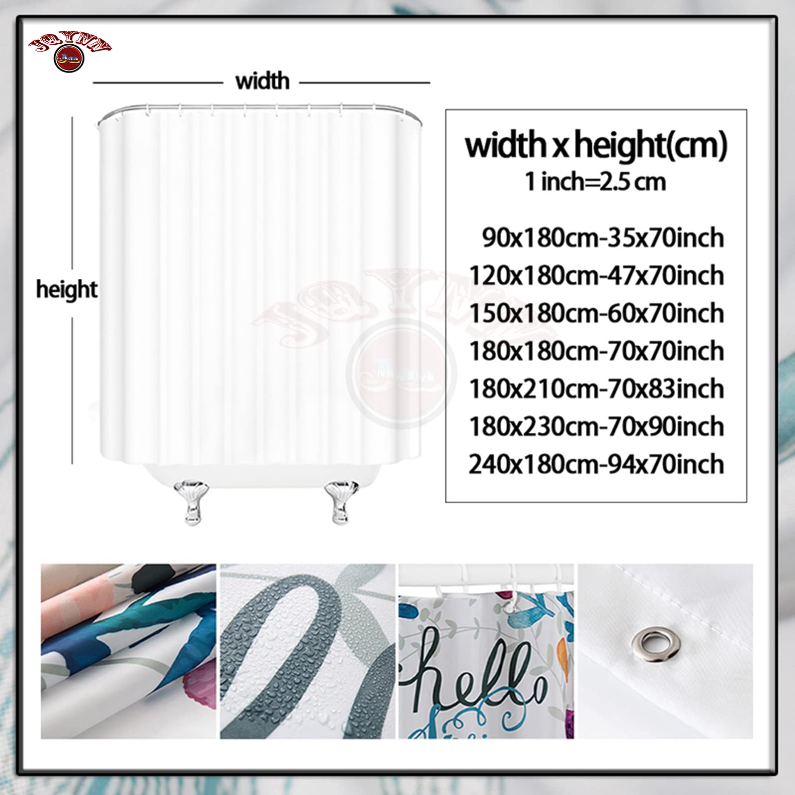 Duschvorhang für Eckdusche und Kleine Badewanne, Bad vorhang aus Polyester Stoff Schimmelresistent Wasserabweisend und Waschbar, Hirsch Schatten， 240x180cm mit Duschvorhangringen Shower Curtains