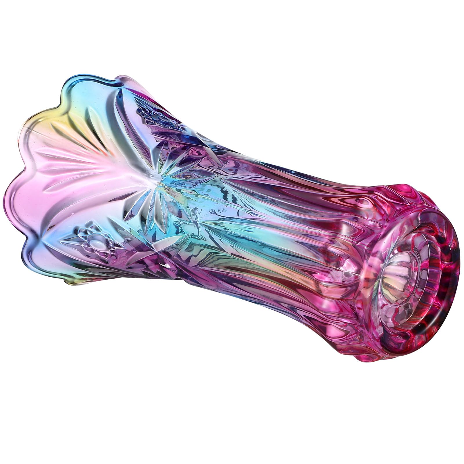 Vase en verre taillé haut de gamme de 25 cm au design contemporain