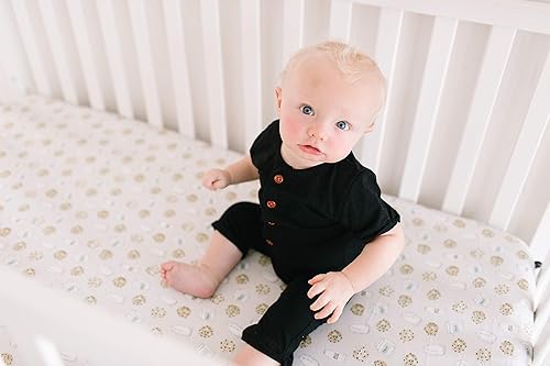 Miniatura 6 de Copper Pearl Sábanas de punto prémium para cuna de bebé para niños y niñas, transpirables y suaves, sábanas ajustables para colchones de bebé