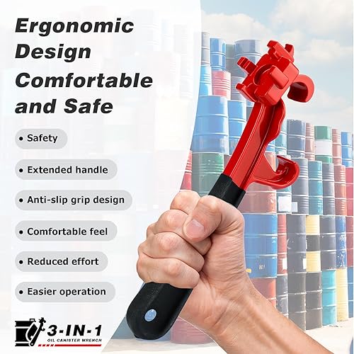 Miniatura 13 de Mellbree Llave de aluminio 3 en 1, herramienta abridor de cubos de 5 galones mejorada de 9.6 pulgadas, llave de tapas de bung para tambores de 5 a