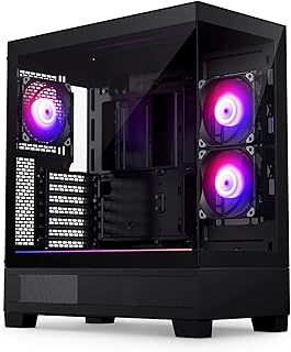 Phanteks XT View Mid-Tower Gaming Chassis, Front & Side Tempered Glass Windows USB-C 3.2 Gen2, 3 x M25-120 D-RGB Fans Incl…