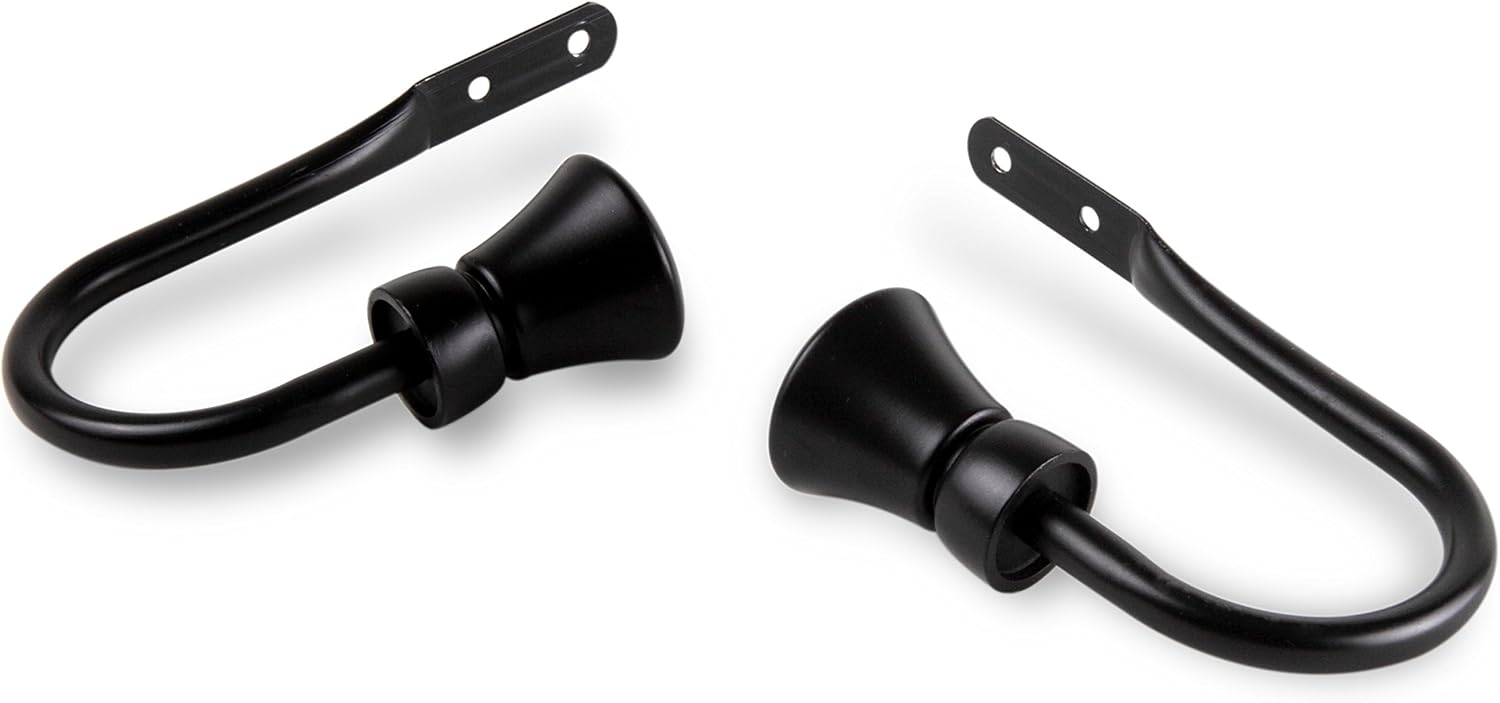 A&F Rod Decor - Sylvia Finial Holdback Pair - Black