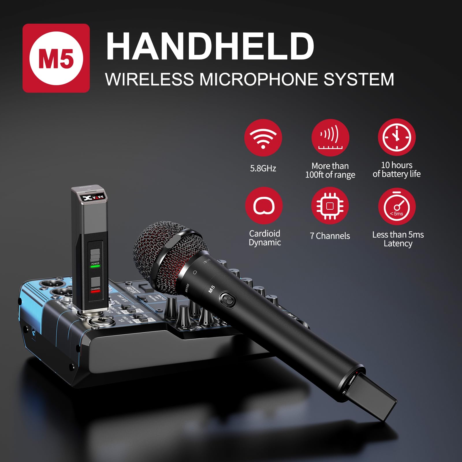 配信機器・PA機器・レコーディング機器 Xvive Microphone Wireless System Amazon.com: Xvive M5 Wireless Microphone System with Handheld