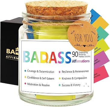 90 Funny Badass Affirmation Cards for Women,Daily Positive Affirmation Jar