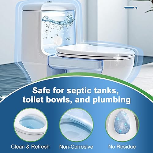 Miniatura 3 de Msvvko Tabletas limpiadoras de inodoro con lejía, paquete de 12 potentes fórmula para eliminar la cal y el óxido
