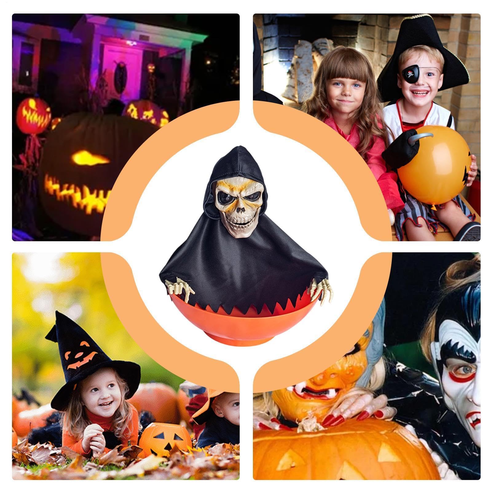 Pojemnik na Cukierki Halloween Krzyczący Szkielet Ozdoba Świąteczna | Krzyczący Pojemnik Na Słodycze Dla Domu, Mieszkania, Biura, Akademika, Salonu, Sypialni, Gabinetu, Na Półkę I