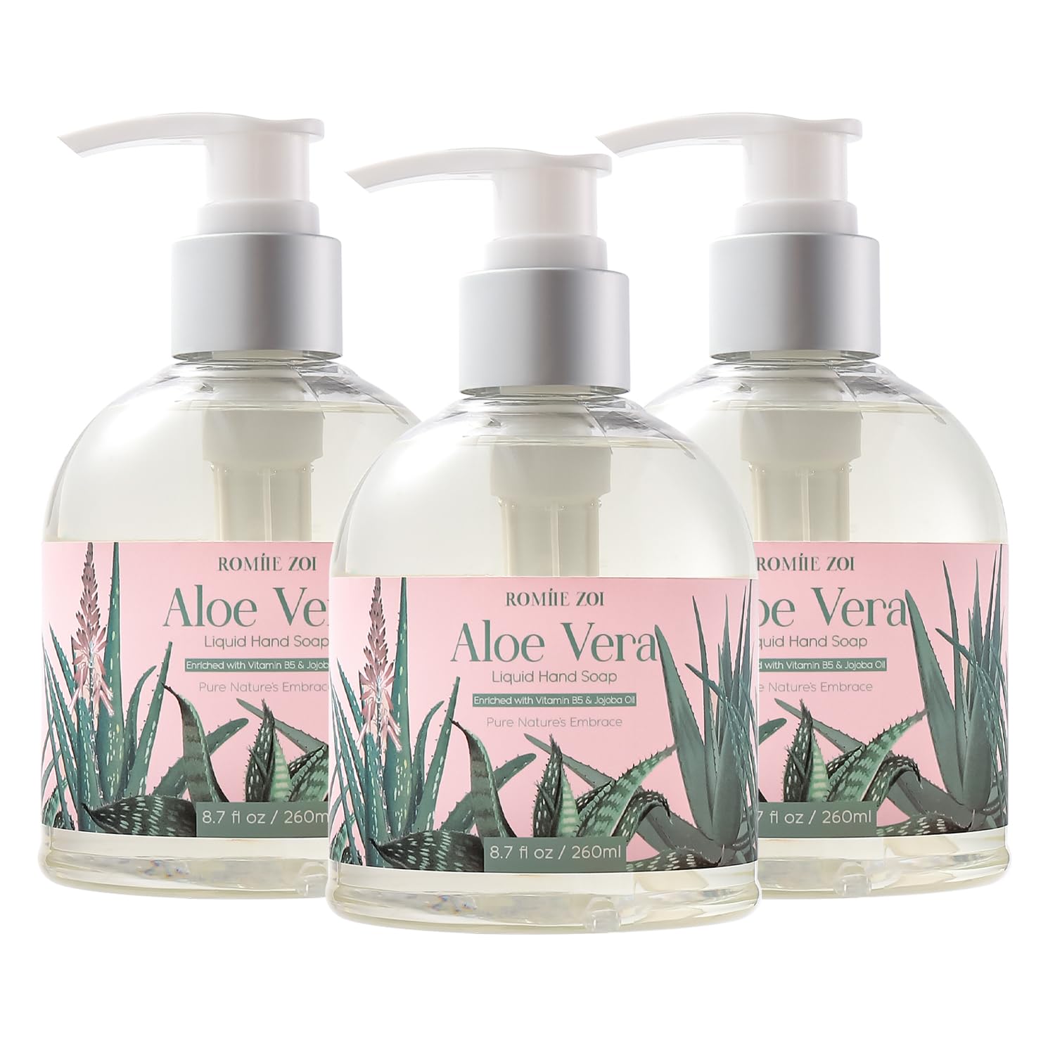 Liquid Hand Soap with Gift Box - Aloe Vera - 260ml/ 8.7 fl.oz(Pack of 3)