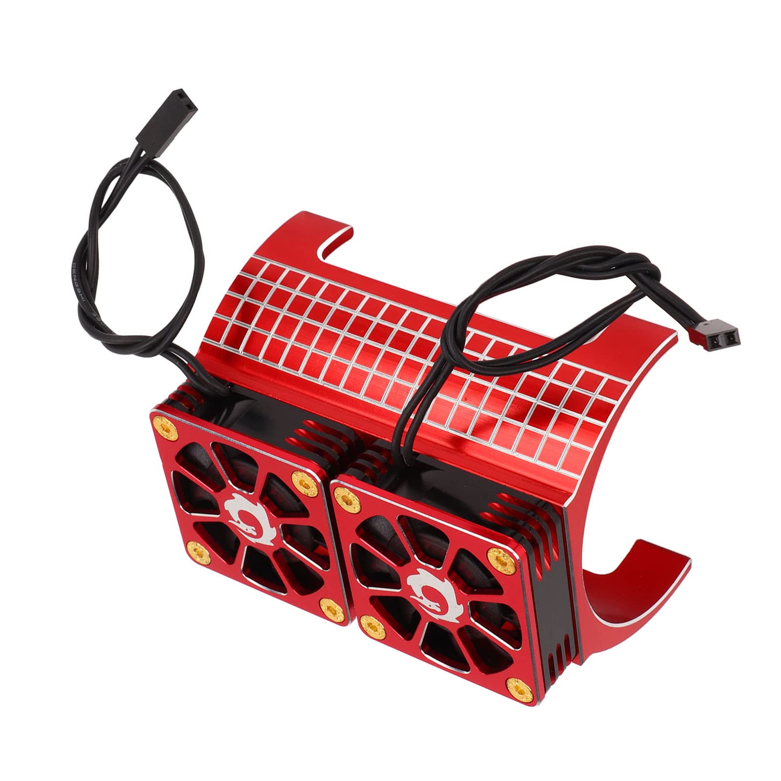 Dissipatore di Calore con Doppia Ventola di Raffreddamento per Motore RC Ad Alte Prestazioni per 6S, Realizzato in Resistente Lega Alluminio con Doppie Ventole (Rossa)