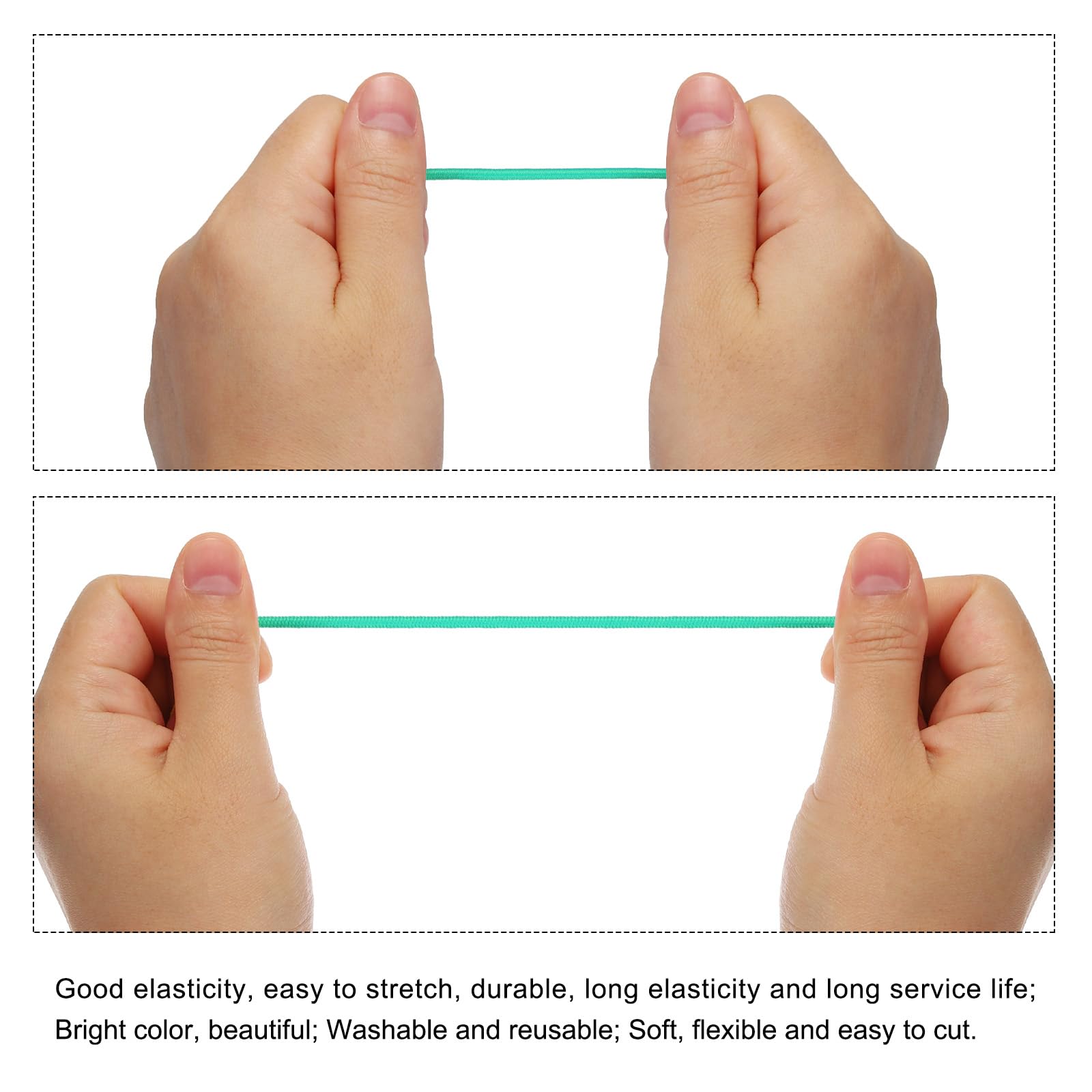 PATIKIL 100 Yards(90m) Bungee Cord Elastic Cord Heavy Stretch String Rope 2.5mm Cyan for Crafting DIY Sewing Hook Straps Camping Tie Down Strap - Image 3