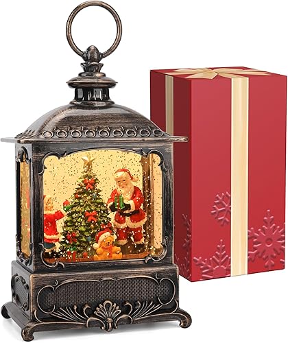 Miniatura 33 de Linterna de decoración de Navidad con forma de globo de nieve, enchufe iluminado brillante, 3 pilas AA y alimentado por USB, linterna de globo