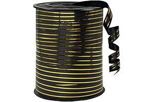 Wrap Your Celebrations in Glamor with Black Gold Rimmed Balloon Curling Ribbons