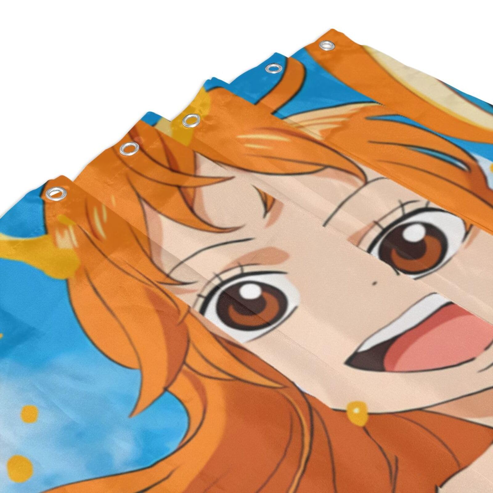 Amazon｜シャワーカーテン ワンピース ナミ おしゃれ 防水 防カビ加工